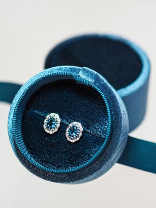 Nádherné náušnice s brilianty a topazem 💠💎✨🎄🎁